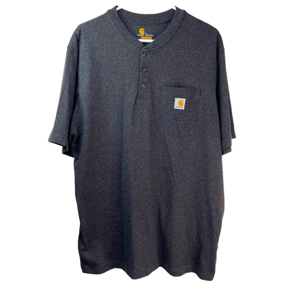 Carhartt Other - Carhartt Mens Henley Shirt Size L Original Fit Dark Gray Short Sleeves Cotton